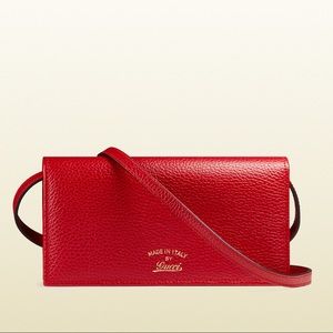 SOLD! New Gucci Red Crossbody Bag / Wallet